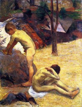 Young Breton Bathers Artwork by Paul Gauguin
