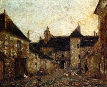 Farmyard in Moret, Evening Artwork by Francis Picabia