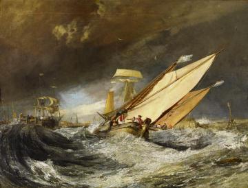 Fishing Boats Entering Calais Harbor Artwork by Joseph Mallord William Turner