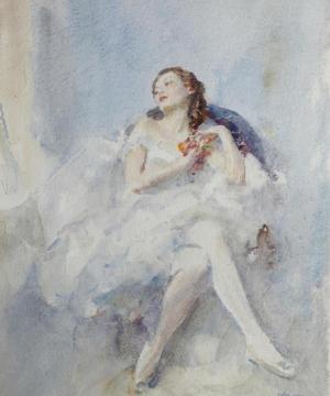 A seated ballerina Artwork by Walter Ernest Webster