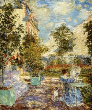In a French Garden Artwork by Frederick Childe Hassam