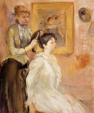 The Hairdresser Artwork by Berthe Morisot