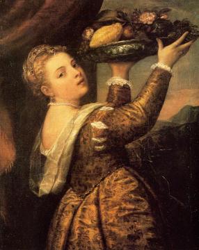 Girl with a Basket of Fruits (Lavinia) Artwork by Titian