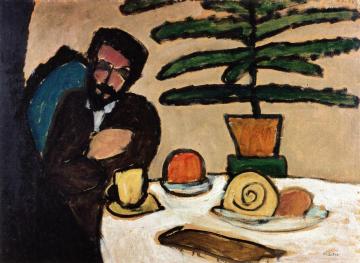 Man At The Table (kandinsky) Artwork by Gabriele Münter