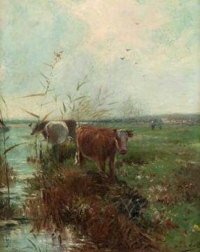 Landscape with Cattle Artwork by Willem Maris