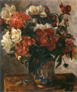 Peonies Artwork by Jozef Pankiewicz