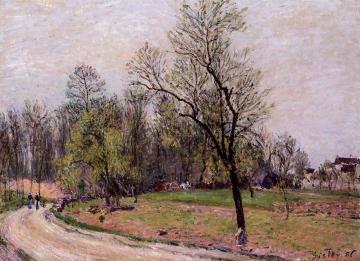 Edge of the Forest in Spring, Evening Artwork by Alfred Sisley