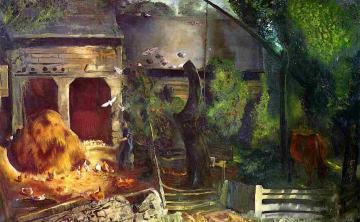 Old Farmyard, Toodleums Artwork by George Wesley Bellows
