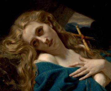 Mary Magdalene In The Cave Artwork by Hugues Merle