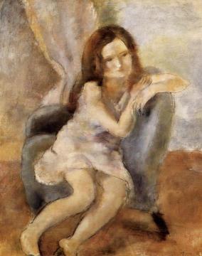 Seated Woman Artwork by Jules Pascin