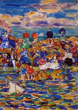 Beach, St. Malo Artwork by Maurice Prendergast