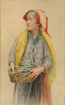 Italian Fishseller Artwork by Leon Jan Wyczolkowski