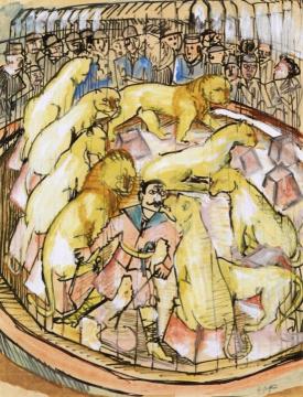 The Lion Tamer Artwork by Hermann Max Pechstein