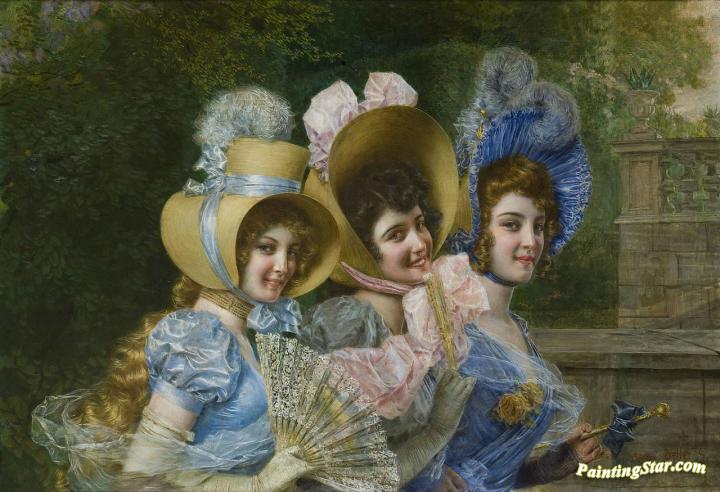Three Elegant Ladies Artwork by Gaetano Bellei