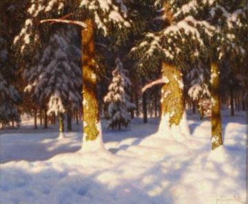 Sunlit Forest Interior Artwork by Ivan Fedorovich Choultse