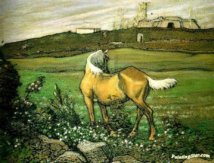 A Yellow Horse Artwork by Nils Kreuger