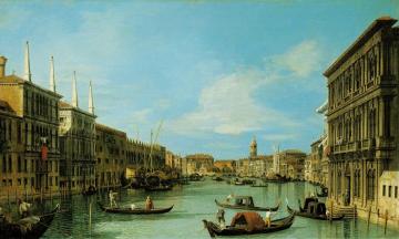 Venice:  The Grand Canal from the Palazzo Vendramin Calergi towards S. Geremia Artwork by Giovanni Antonio Canal