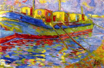 Barge On The River Elbe Artwork by Erich Heckel