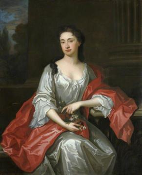 Portrait of a Lady Holding Flowers Artwork by Sir Godfrey Kneller