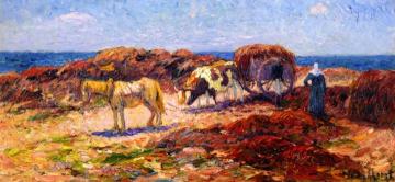 Gathering Seaweed Artwork by Henry Moret