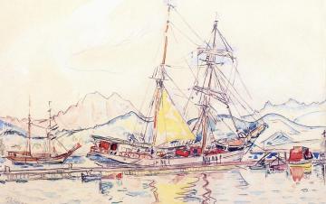 Boats in Port Artwork by Paul Signac