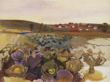 Cabbage. Village Neskuchnoye Artwork by Zinaida Serebriakova
