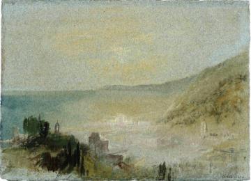 Honfleur from Above, on the Path to Côte de Grâce Artwork by Joseph Mallord William Turner
