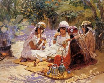 The Card Players Artwork by Frederick Arthur Bridgman