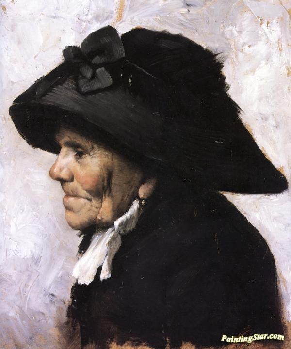 Study of the Head of an Old Woman Artwork by Henri Jules Jean Geoffroy