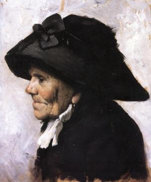 Study of the Head of an Old Woman Artwork by Henri Jules Jean Geoffroy