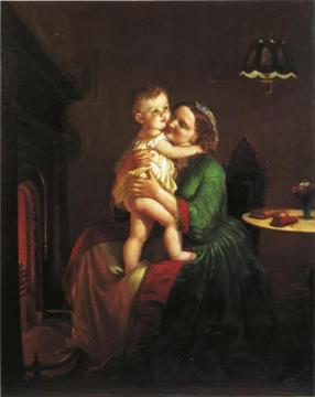 Mother and Child by the Hearth Artwork by Lilly Martin Spencer