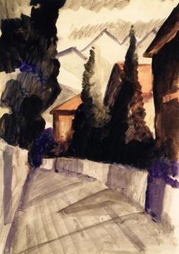 Street in Hilterfingen Artwork by August Macke