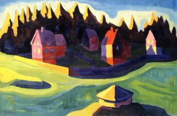 Erzgeburgshäuser Artwork by Karl Schmidt Rottluff