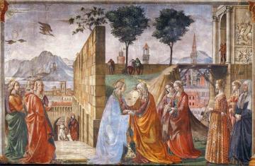 Visitation Artwork by Domenico Ghirlandaio