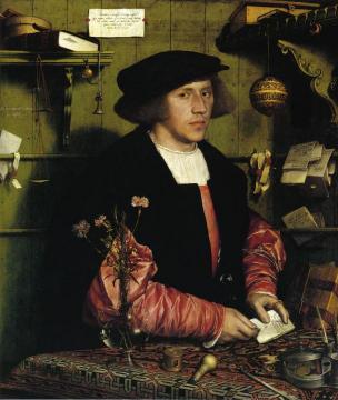 Portrait of the Merchant Georg Gisze Artwork by Hans Holbein the Younger