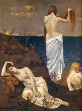 Young Girls by the Sea Artwork by Pierre Puvis de Chavannes