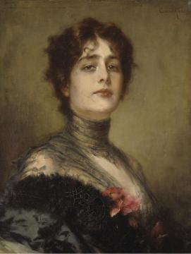 Portrait Of A Spanish Lady Artwork by Conrad Kiesel