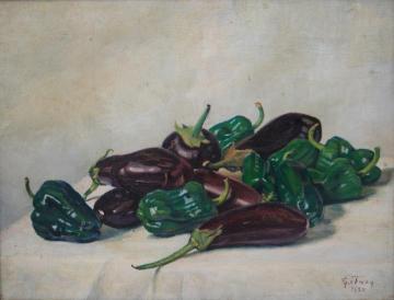 Peppers and eggplants Artwork by Georges Emile Lebacq