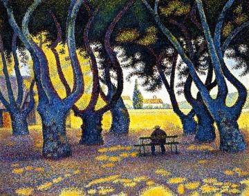 Plane Trees, Place Des Lices, Saint-tropez, Opus 242 Artwork by Paul Signac