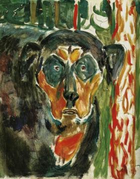 Head Of A Dog Artwork by Edvard Munch