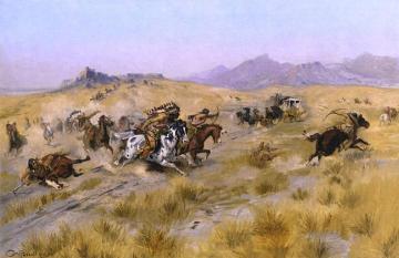 The Attack Artwork by Charles Marion Russell