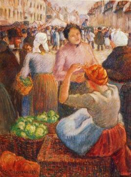 Marketplace, Gisors Artwork by Camille Pissarro