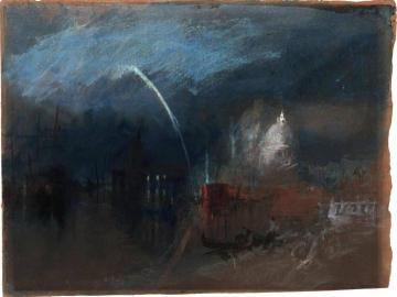 Venice, Santa Maria Della Salute, Night Scene With Rockets Artwork by Joseph Mallord William Turner