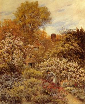 A Spring Garden Artwork by Helen Allingham