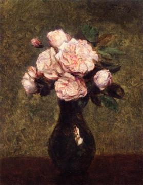 White Roses in a Vase Artwork by Henri Fantin-Latour