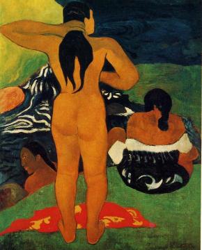 Tahitian Women Bathing Artwork by Paul Gauguin