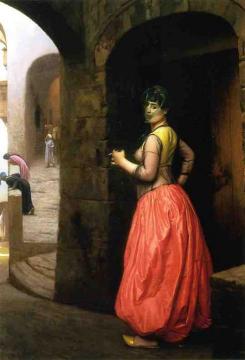 Woman from Cairo, Smoking a Cigarette Artwork by Jean Leon Gerome