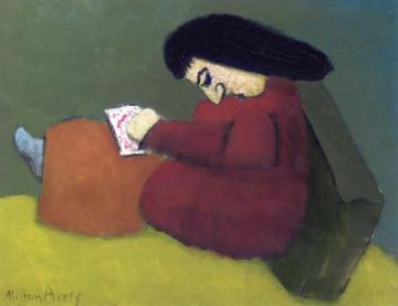 Girl Reading Artwork by Milton Avery