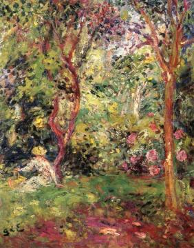 Woman In The Garden Artwork by Georges D'espagnat