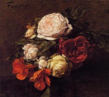 Roses and Nasturtiums Artwork by Henri Fantin-Latour